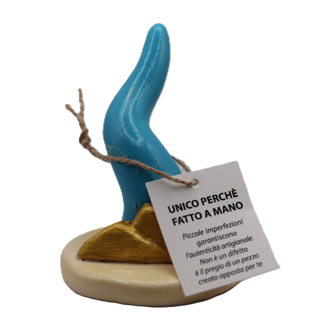Corno Vesuvio in Ceramica H 9cm - Rosso o Azzurro