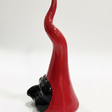 Corno Grande con Maschera Pulcinella-Artigianale in Ceramica Fatta a Mano.Idea regalo scaramantico.Portafortuna.