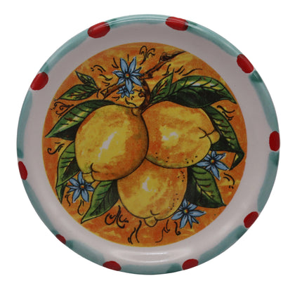 Piattino in Ceramica Artigianale Napoletana - Decoro Limoni