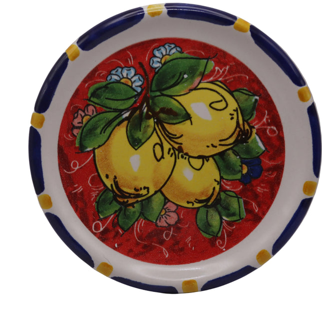 Piattino in Ceramica Artigianale Napoletana - Decoro Limoni
