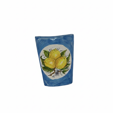 Calamita Artigianale a Tegolina - Souvenir Ceramica Mediterranea - Decoro Limoni Gialli-e Mioliche ( casuali )-