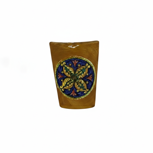 Handmade Tile Magnet - Mediterranean Ceramic Souvenir - Yellow Lemon and Majolica Decoration (random) -