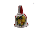 campanella decorativa  in ceramica  dipinta a mano con limoni o maioliche