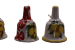 campanella decorativa  in ceramica  dipinta a mano con limoni o maioliche