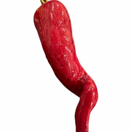 Cornetto Portafortuna Artigianale (ORO) – Portachiavi Amuleto con Corna e Ferro di Cavallo Fatto a Mano