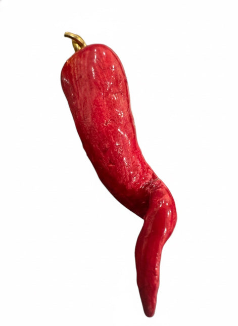 Cornetto Portafortuna Artigianale (ORO) – Portachiavi Amuleto con Corna e Ferro di Cavallo Fatto a Mano