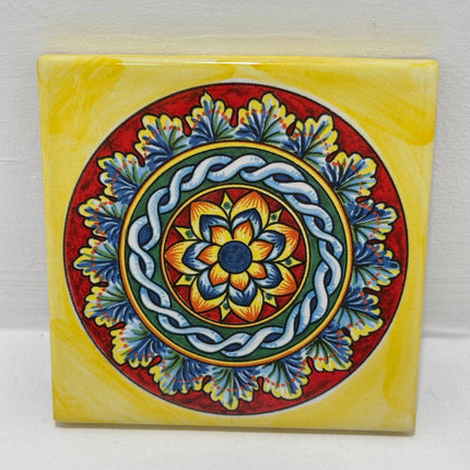Mattonella Decorativa in Ceramica Fatta a Mano – Tema Maioliche