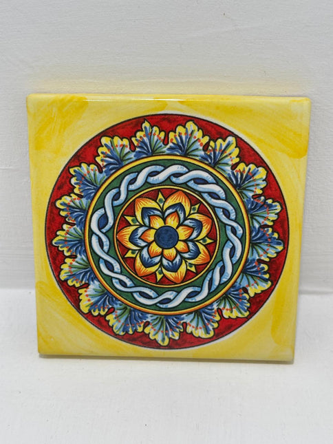 Mattonella Decorativa in Ceramica Fatta a Mano – Tema Maioliche