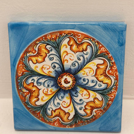 Mattonella Decorativa in Ceramica Fatta a Mano – Tema Maioliche