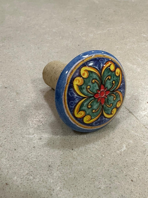 Tappi Bottiglia in Sughero e Ceramica Artigianale Italiana - Maioliche