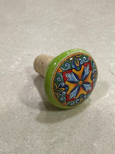 Tappi Bottiglia in Sughero e Ceramica Artigianale Italiana - Maioliche