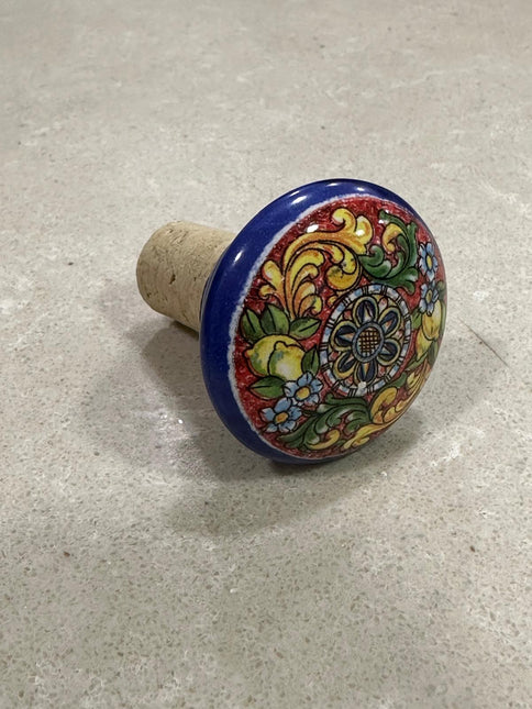 Tappi Bottiglia in Sughero e Ceramica Artigianale Italiana - Maioliche