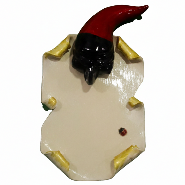 Lucky Ceramic Scroll with Pulcinella and Horn - Customizable