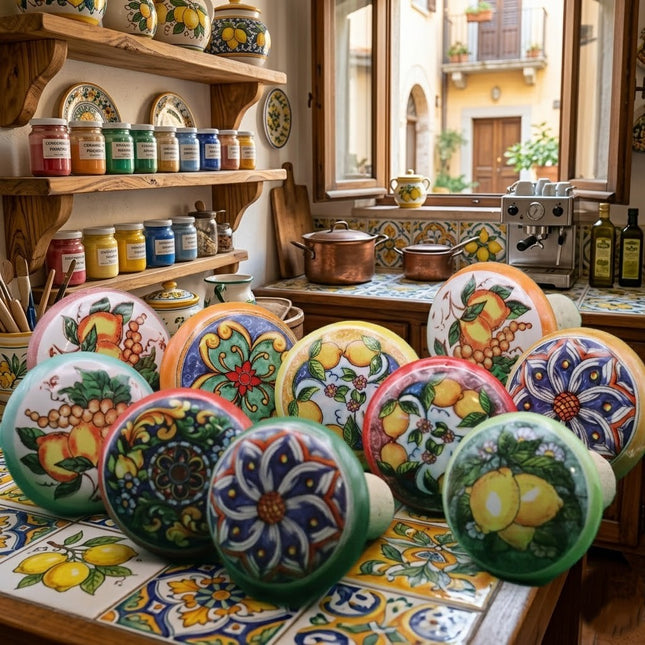 Tappi Bottiglia in Sughero e Ceramica Artigianale Italiana - Maioliche