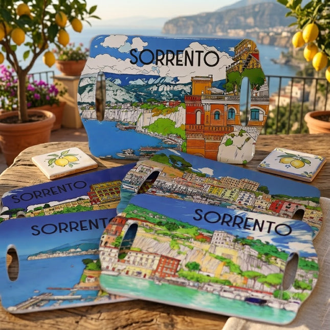 Ceramic tray with openwork handles Amalfi Coast Positano or Sorrento style Handmade serving platter Italian ceramic
