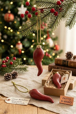 Decorazione Natalizia Cornetto Rosso