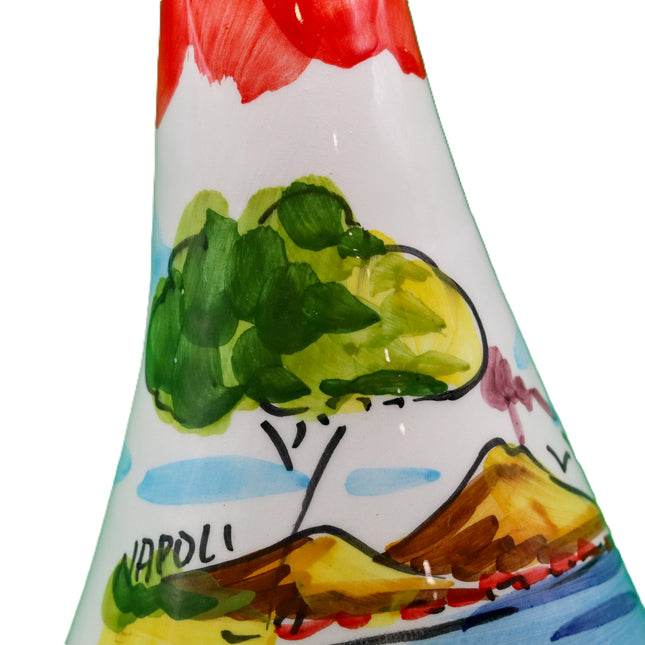 Corno Portafortuna Napoletano in Ceramica Dipinto a Mano - Vesuvio