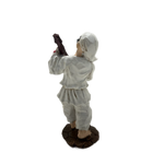 Pulcinella with Mandolin Resin Statues - Neapolitan Tradition