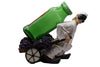 Pulcinella Portabottiglie in Resina con Carretto, Statuetta Artigianale Napoletana, Variante Limoni o Uva, Idea Regalo