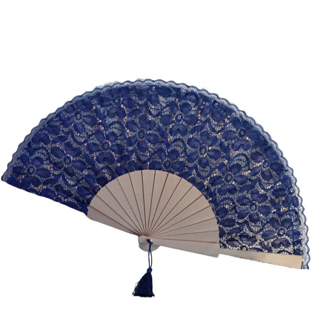 Ventaglio Elegante in Pizzo con Base in Legno e Nappa Pendente, Ventaglio da Cerimonia per Matrimonio Sposa e Invitati, Bomboniera e Idea Regalo Artigianale