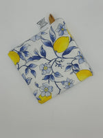 "Lemons of Sicily" Kitchen Set – Oven Mitt and Potholder in Pure Cotton