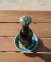 Bottle Stopper + Ceramic Bottle Coaster Gift Set | Hand-Painted Majolica