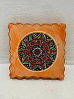 Ceramic Magnetic Stamp - Hand-Painted Majolica Decor (6x6 cm)