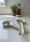 Ladle Rest in Handcrafted Ceramic - Lemons/Majolica Decor