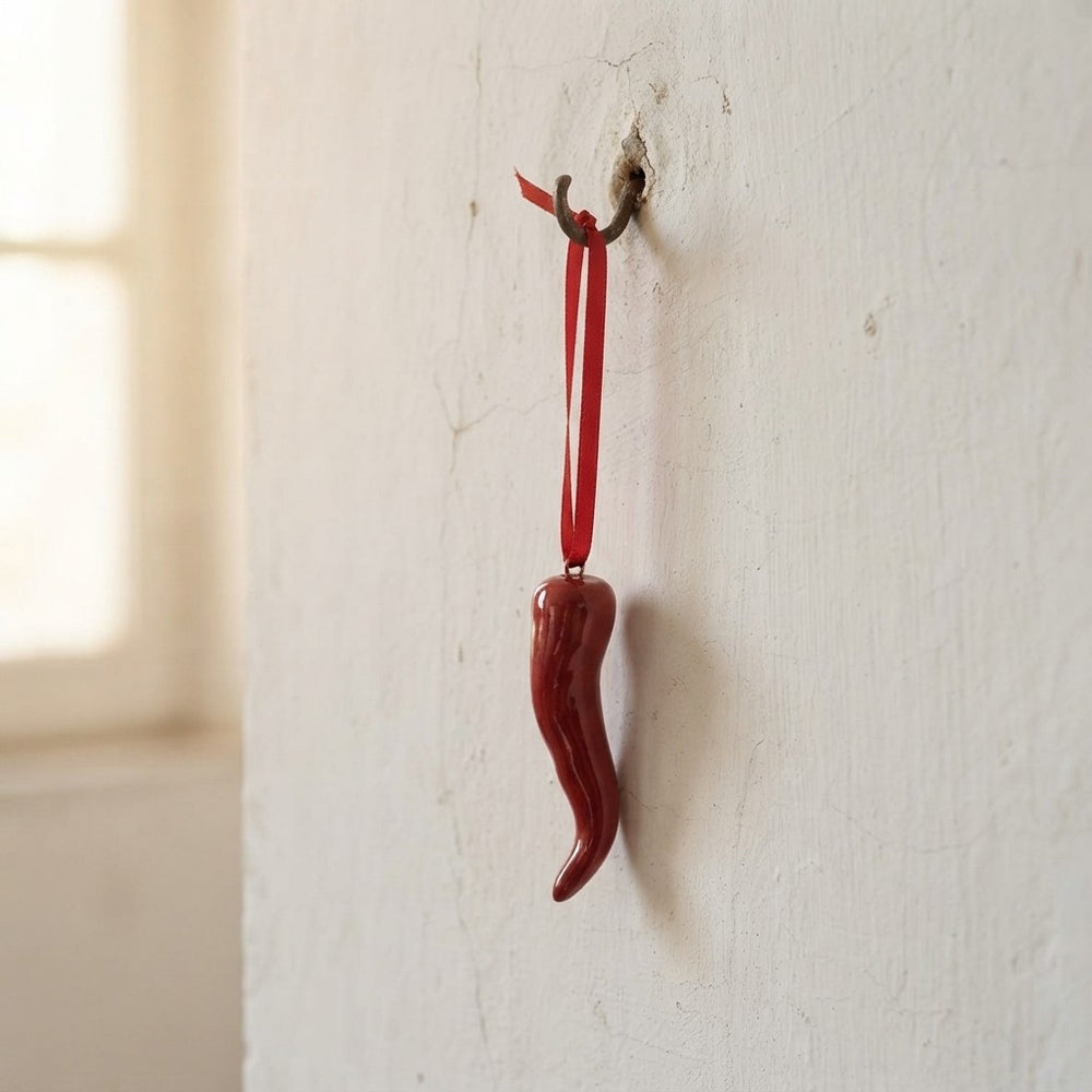 Handmade Lucky Horn (Simple with red silk) – Handmade Amulet Keychain