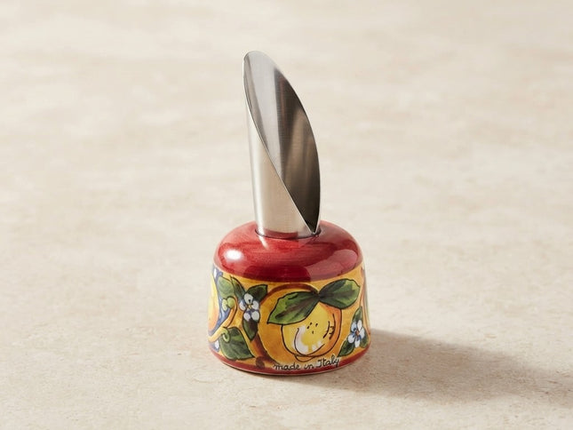 Tappo Versavino in Ceramica Dipinta a Mano - Decoro Maiolica o limoni