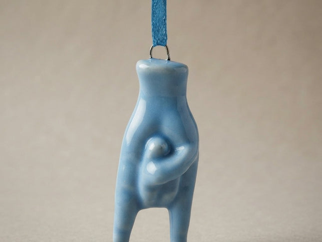 Mano Corna Portafortuna in Ceramica 5 cm con Laccetto, Amuleto Scaramantico Napoletano contro la Jella, Scultura Fatta a Mano Vari Colori