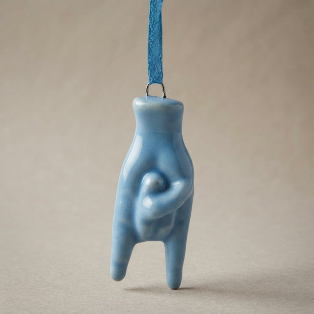 5 cm Ceramic Hand Horn Charm with Lanyard, Neapolitan Superstitious Amulet against Bad Luck, Handmade Sculpture Various Colors