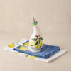 Oliera in Ceramica Dipinta a Mano con Strofinaccio Napoli | Set Regalo Cucina Limoni