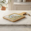 Tagliere 30 cm.,Esclusivo in Legno e Ceramica Dipinta a Mano - Made in Italy.mod grande.