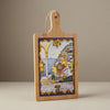 Tagliere 30 cm.,Esclusivo in Legno e Ceramica Dipinta a Mano - Made in Italy.mod grande.