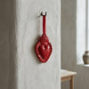 Cuore Sacro in Ceramica Rossa, Ex-Voto 9 cm con Nastrino e Scatola Regalo, Decorazione Murale Artigianale, Regalo Amore e Protezione.