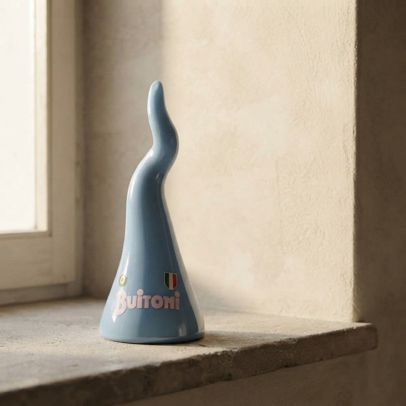 Corno Buitoni Napoli Azzurro 20 cm in ceramica - 1° scudetto Napoli 1986-1987