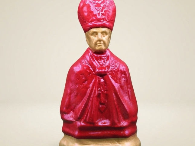Statuetta San Gennaro in Ceramica Dipinta a Mano | Scultura Sacra Artigianale Napoli