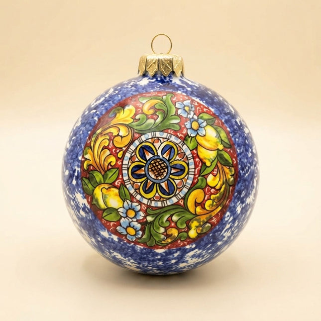 Pallina di Natale/Decorazione in Ceramica Artigianale Napoletana Dipinta a Mano