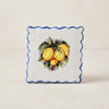 Francobollo Calamitato in Ceramica - Decoro Limoni Dipinto a Mano (6x6 cm)