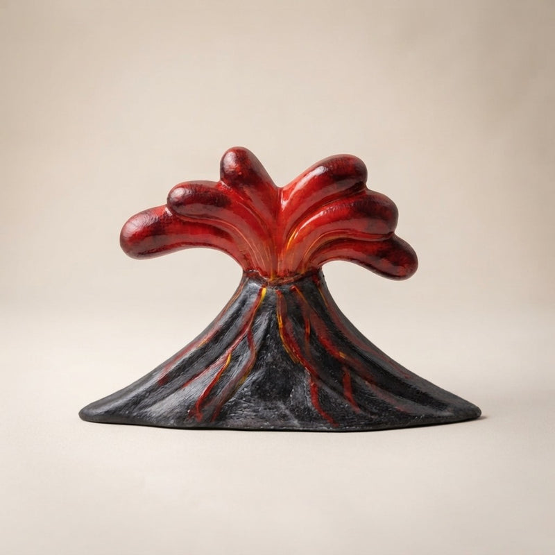 Vesuvio in Ceramica Dipinto a Mano - Scultura Vulcanica
