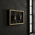 Quadro 3D Insetti Museali in Cornice Barocca Oro e Nero – Fatto a Mano, Decorazione Appesa/Mensola