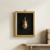 Quadro 3D Maggiolino Rinoceronte in Cornice Verticale Oro – Fatto a Mano, Decorazione Appesa/Mensola