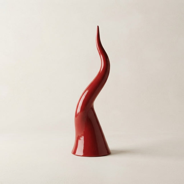 Scultura  Maxi Corno Portafortuna in Ceramica