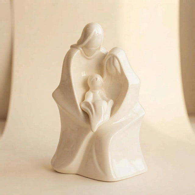 Sacra Famiglia-Statua Natività Moderna in Ceramica