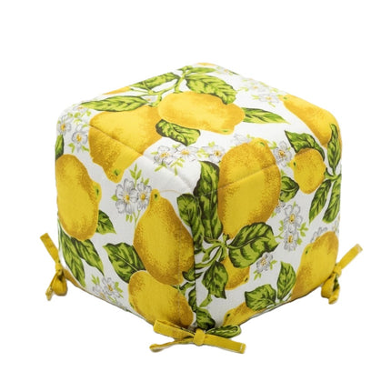 Cestino Portapane Reversibile con Limoni - Varianti Blu e Giallo