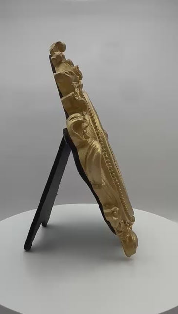 Quadretto Sacro Cuore Oro e Rosso - Artigianale Made in Italy