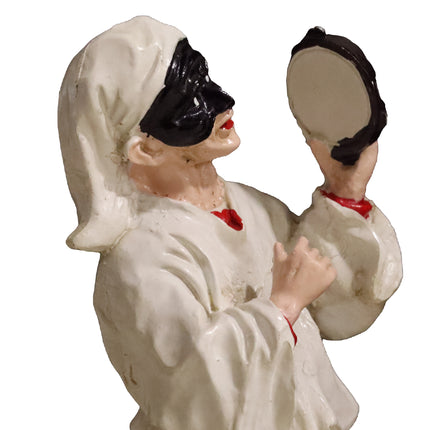 Statuina Pulcinella con Tamburello - Artigianato Napoletano in Resina
