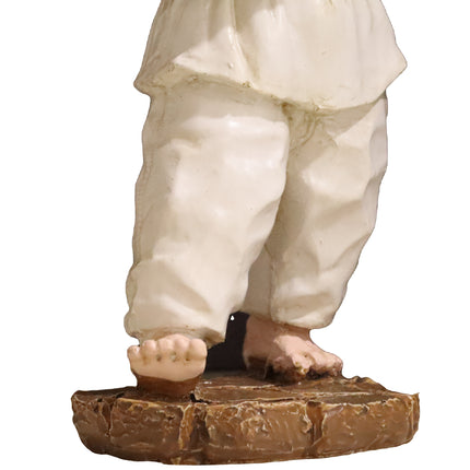 Statuina Pulcinella con Tamburello - Artigianato Napoletano in Resina