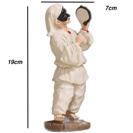 Statuina Pulcinella con Tamburello - Artigianato Napoletano in Resina